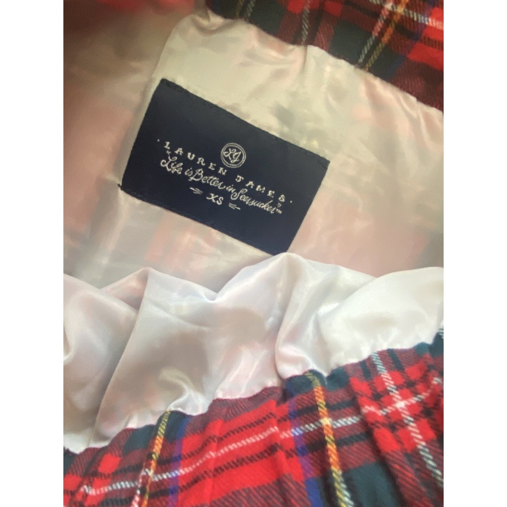 Women's Red Plaid Flannel Scallop Skirt by Lauren James, Sz: XS - Picture 5 of 7